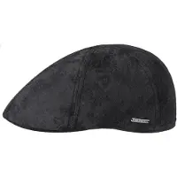 Stetson Flat Cap | Leer | Zwart - zwart