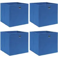 vidaXL Opbergboxen 4 st 32x32x32 cm stof blauw
