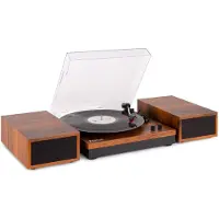Fenton RP165 retro platenspeler met Bluetooth en speakers - Bruin