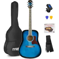 Max SoloJam Western akoestische gitaar starterset - 4/4 - Blauw