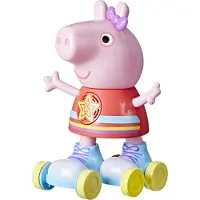 Pipsa Possu Rolschaatsplezier met Peppa, rolschaatspop (28 cm), met lichtjes, spraak en muziek