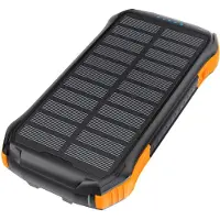 Choetech Externe batterij met opladen op zonne-energie, 10000 mAh, 2xUSB (10000 mAh, 37 Wh), Powerbank, Oranje, Zwart