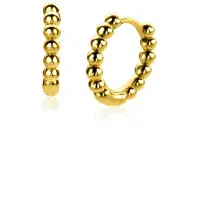 Zinzi gold plated zilveren oorringen bolletjes motief 13,5x2,5mm ZIO923G
