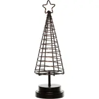 Coen Bakker Kerstverlichting Batterijverlichting boom 3D zwart / koperdraad 30 LED classic 30 cm met timer Anna's collection