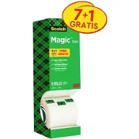 Scotch - Plakband Magic 810 19mmx33m onzichtbaar mat 7+1 gratis | Doos a 8 stuk | 4 stuks