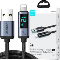 JOYROOM Lightning - USB A 2.4A 1,2m kabel met LED-display S-AL012A16 - zwart