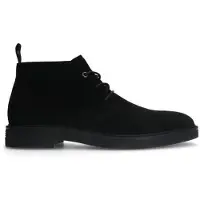 Manfield suède veterboots zwart male | Maat: 46