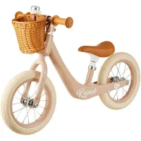 Kinderkraft RAPID 2 Loopfiets – Lichtgewicht Magnesium Frame – Retro Design met Mandje & Bel – Verstelbaar Zadel – Vanaf 2 Jaar – Roze