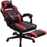 Songmics Gamestoel - Zwart / Rood - Schuim / Gelegeerd Staal - 67 X 66 X 116 Cm
