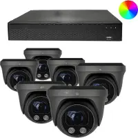 Dutch Security Systems 1x Beveiligingscamera set - Bedraad - Sony PTZ 360 graden 2K - Wit