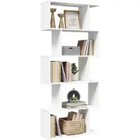 vidaXL Kamerverdeler Boekenkast 5-laags Wit 70x24x161 cm Bewerkt Hout