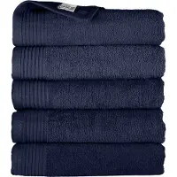 The One Towelling Hotelkwaliteit Handdoeken Set - 5 Stuks - 50 x 100 cm - 450 g/m2 - 100% Katoen - Zacht en Absorberend - Marineblauw