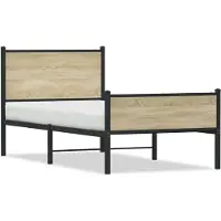 vidaXL Bedframe zonder matras metaal sonoma eikenkleurig 100x200 cm