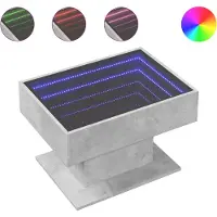vidaXL Salontafel met LED 70x50x45 cm bewerkt hout betongrijs