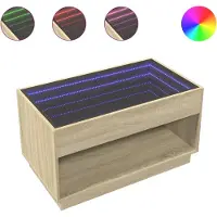 vidaXL Salontafel met Infinity LED 90x50x50 cm sonoma eikenkleurig