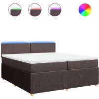 vidaXL Boxspring met matras stof donkerbruin 200x200 cm