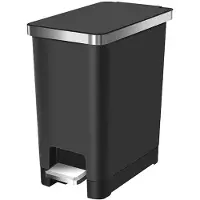 EKO - Hana Slim 1 Pedaalemmer 10 liter - Plastic - zwart - Prullenbak