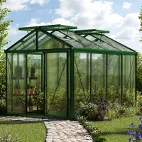 GFP 235 x 311 cm Tuinkas, Groene poedercoating RAL 6005, Actieset - Pro 1