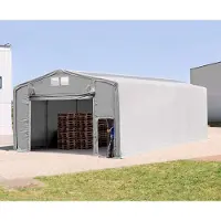 TOOLPORT Tenthal 8x16 m, PRIMEtex zeil, grijs, met statica (beton)