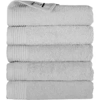 The One Towelling Classic Handdoeken - 70 x 140 cm - 5 Stuks - Voordeelverpakking - Hotelkwaliteit - 100% Gekamd katoen - Lichtgrijs