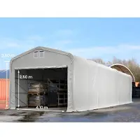 TOOLPORT Tenthal 5x20 m, PVC zeil, grijs, met statica (beton)