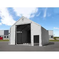 TOOLPORT Tenthal 8x12 m, PRIMEtex zeil, grijs, met statica (beton)