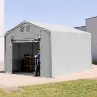 TOOLPORT Tenthal 3x6 m, PVC zeil, grijs, met statica (aarde)