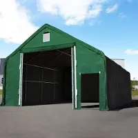 TOOLPORT Tenthal 8x8 m, PRIMEtex zeil, donkergroen, met statica (aarde)
