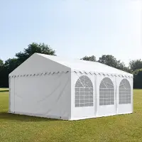 TOOLPORT Partytent 6x6 m - 2,6m doorloop, PVC 1400, met Grondframe, wit