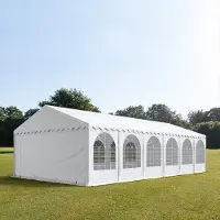 TOOLPORT Partytent 6x12 m - 2,6m doorloop, PVC 800, met Grondframe, wit
