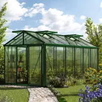 GFP 235 x 460 cm Tuinkas, Groene poedercoating RAL 6005, Actieset - Pro 1