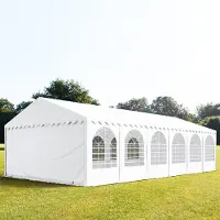 TOOLPORT Partytent 6x12 m, PVC 800, met Grondframe, wit
