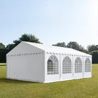 TOOLPORT Partytent 5x8 m - 2,6m doorloop, PVC 800, met Grondframe, wit