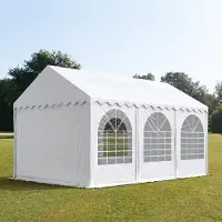 TOOLPORT Partytent 4x6 m - 2,6m doorloop, PVC 1400, met Grondframe, wit