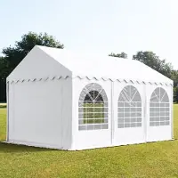 TOOLPORT Partytent 4x6 m, PVC 800, met Grondframe, wit