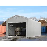 TOOLPORT Tenthal 5x8 m, PVC zeil, grijs, met statica (aarde)