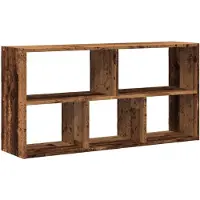 vidaXL Wandschap 100x25x50 cm bewerkt hout oud houtkleurig
