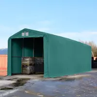 TOOLPORT Tenthal 4x24 m, PVC zeil, donkergroen, met statica (aarde)