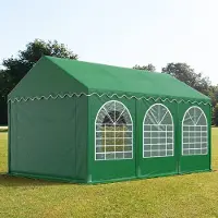TOOLPORT Partytent 3x6 m, PVC 800, met Grondframe, donkergroen