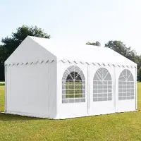 TOOLPORT Partytent 3x6 m, PVC 800, met Grondframe, wit