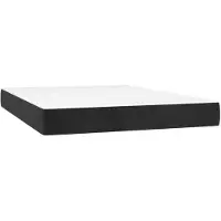 vidaXL Pocketveringmatras medium 140x220x20 cm fluweel zwart