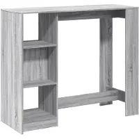 vidaXL Bartafel met schap 124x46x103,5 cm bewerkt hout grijs sonoma