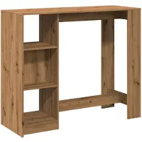 vidaXL Bartafel met schap 124x46x103,5 cm hout artisanaal eikenkleurig