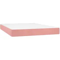 vidaXL Pocketveringmatras 140x220x20 cm fluweel roze