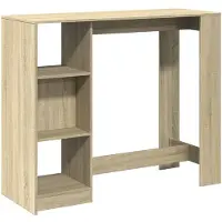 vidaXL Bartafel met schap 124x46x103,5 cm hout sonoma eikenkleur