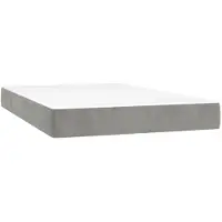 vidaXL Pocketveringmatras medium 120x220x20 cm fluweel lichtgrijs
