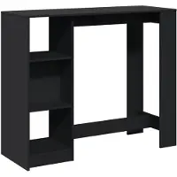 vidaXL Bartafel met schap 124x46x103,5 cm bewerkt hout zwart