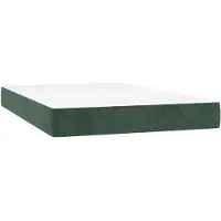 vidaXL Pocketveringmatras medium 120x220x20 cm fluweel donkergroen