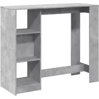 vidaXL Bartafel met schap 124x46x103,5 cm bewerkt hout betongrijs