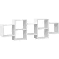 vidaXL Wandschap 129x18x42 cm bewerkt hout wit